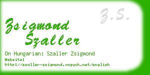 zsigmond szaller business card